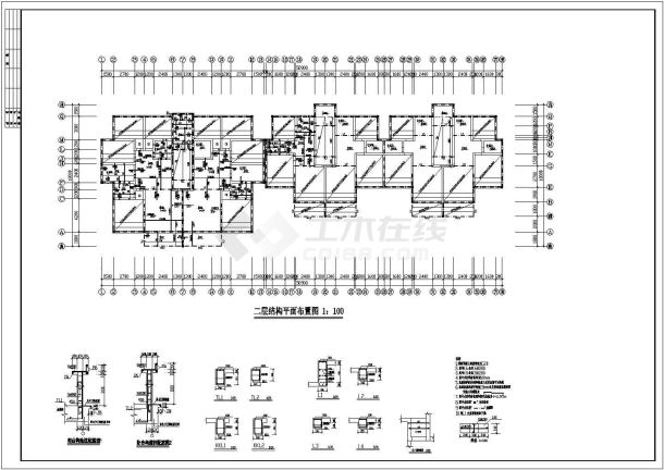 某地小型住宅楼结构CAD施工图纸-图一