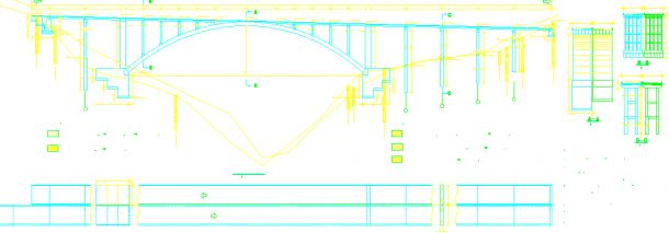 主孔为1-130米钢筋混凝土公路拱桥桥型布置图（标注齐全可打印）-图一