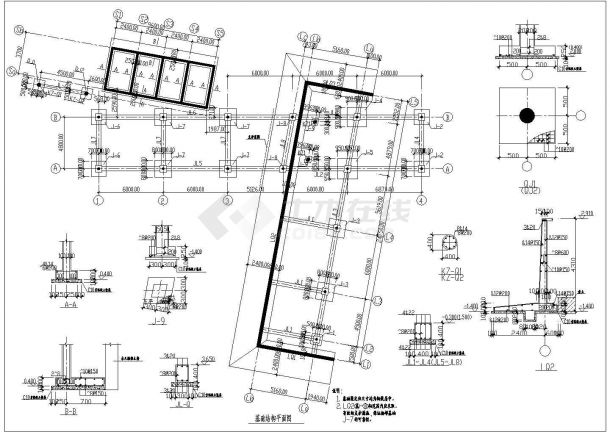 北京豪华依山别墅钢结构施工设计cad平立面布置方案图纸-图一