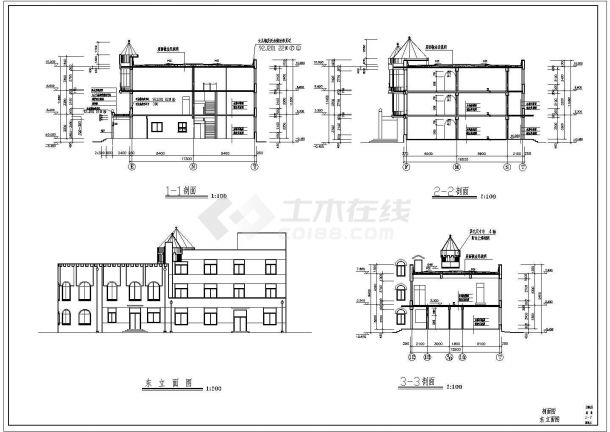 某三层幼儿园综合楼建筑设计方案图-图二