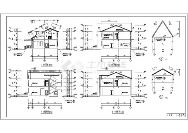 某度假村别墅建筑CAD设计施工图-图一
