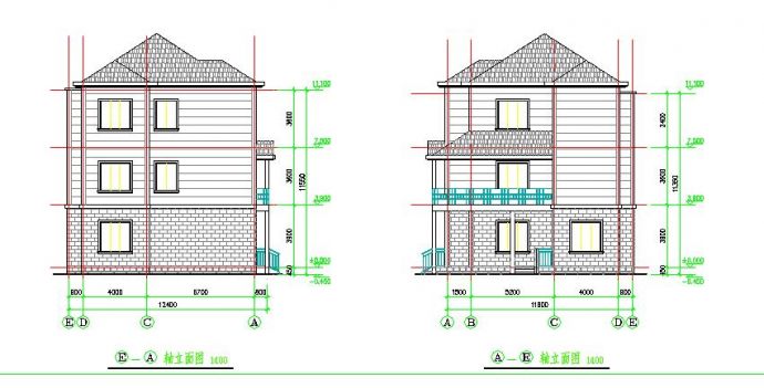 独立的小型农村住宅楼方案图（共4张）_图1