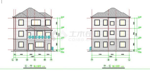 独立的小型农村住宅楼方案图（共4张）-图二