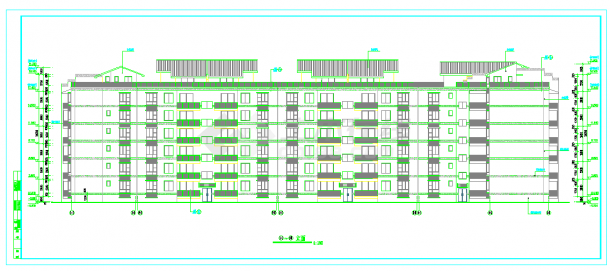 某六层住宅楼建筑设计cad平立剖图纸-图二