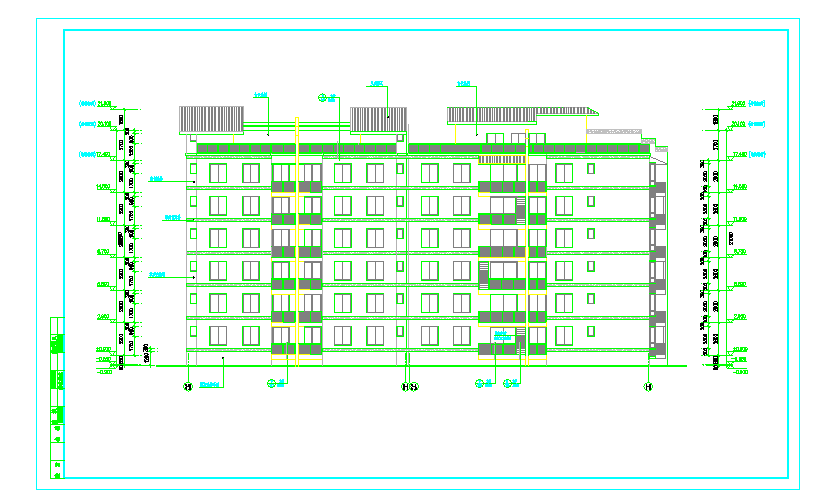 某六层住宅楼建筑设计cad平立剖图纸