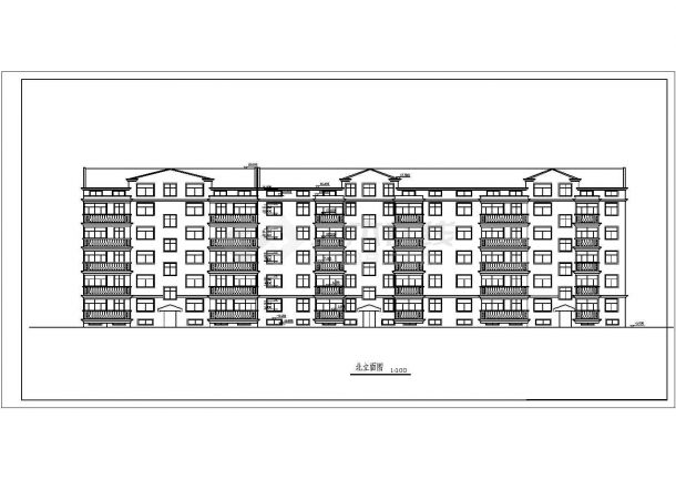 某五层建筑面积4038平住宅楼建筑设计cad图纸-图二