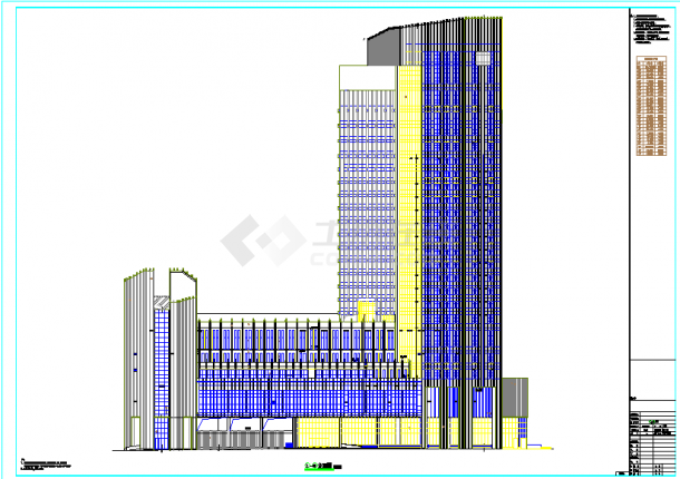 某高层二十三层酒店综合楼建筑cad施工图-图二