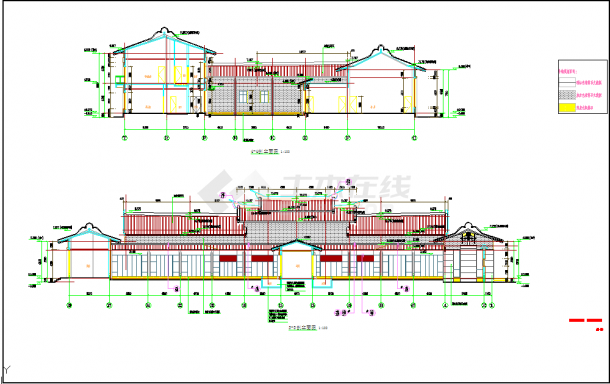 某二层框架结构宾馆建筑cad设计施工图-图一