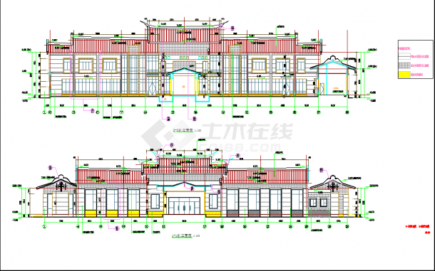 某二层框架结构宾馆建筑cad设计施工图-图二
