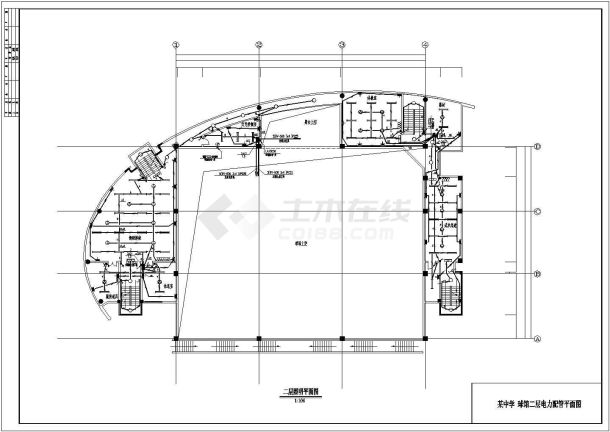 某地区中学球馆电气设计CAD施工图-图二