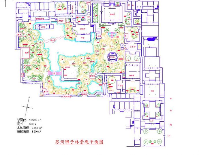 15000平方米园林景观规划设计cad平面图_图1