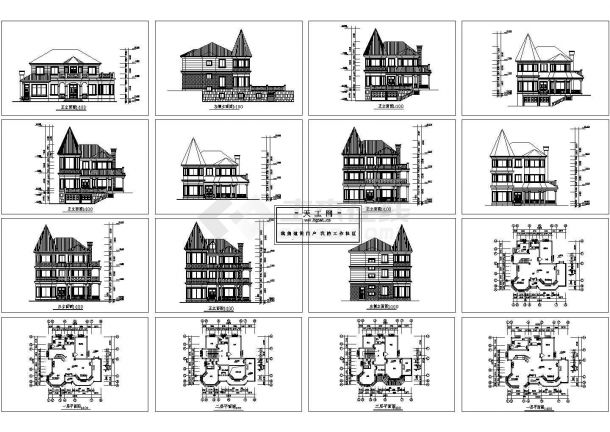 某二层别墅的整套设计图纸-图一