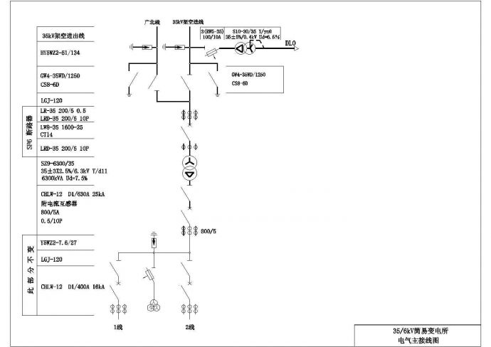 某地户外简易变电所CAD设计图纸_图1