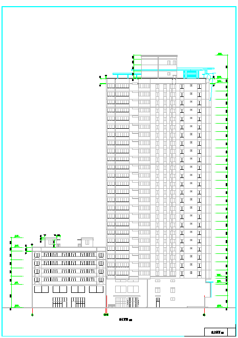 【26层】含地下室高层住宅楼建筑设计cad图纸-图二