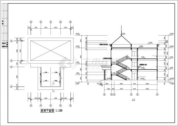 三丁小学教学综合楼建筑图-三丁小学教学综合楼建筑图-图一