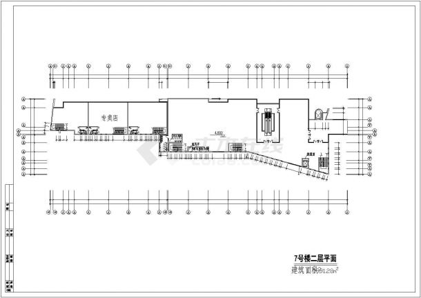 某地区四层商业中心建筑楼CAD图-图一