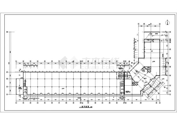 某地区商业大厦楼建筑设计CAD图-图二