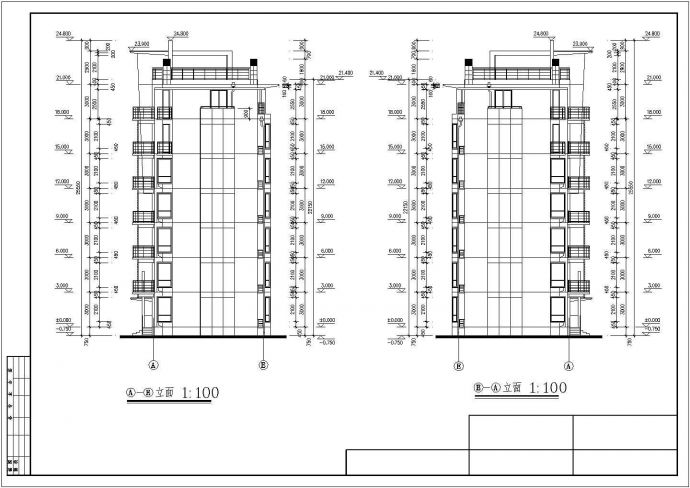 某普通小区联排住宅楼建筑设计施工图_图1