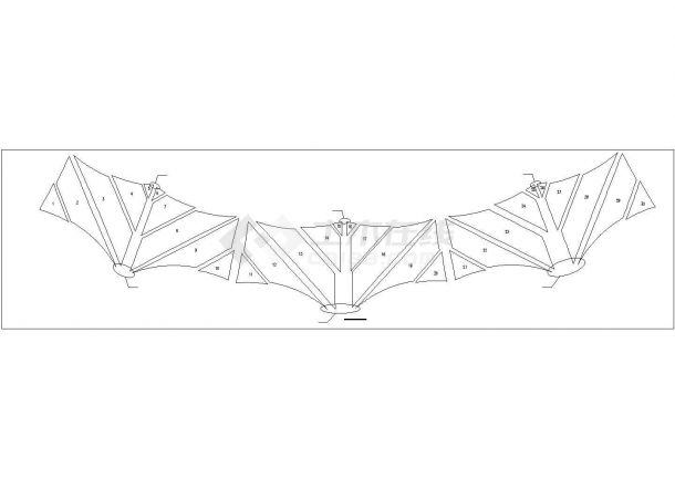 高尔夫膜结构裁剪设计施工图-图二