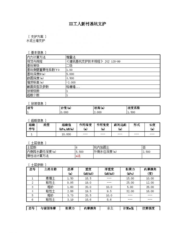 广东省某工人新村基坑支护方案计算_图1