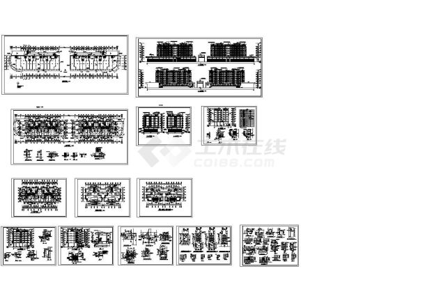 公寓住宅楼设计cad图，共13张-图一