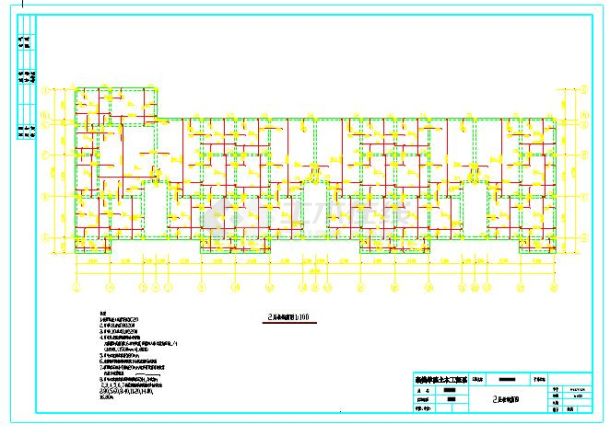 4000平米左右七层框架结构住宅楼全套建筑结构设计cad施工图（含计算书）-图一