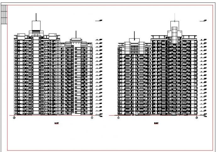 最新的大型板式高层住宅建筑条件CAD图（全套、标注详细）_图1
