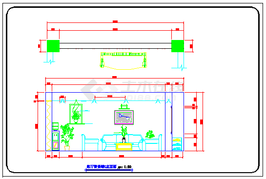 室内三室两厅装修设计图（共11张）-图二