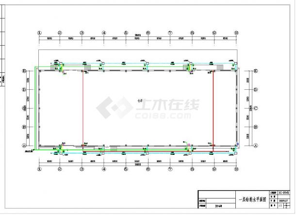 最新的饲料厂仓库给排水及消防给排水CAD施工图-图一