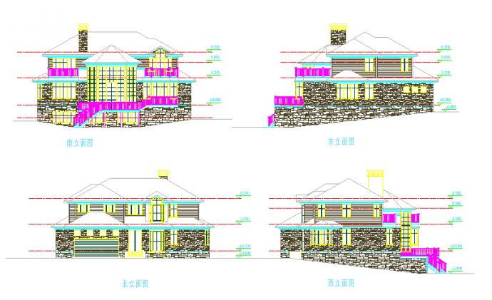 现代风格400平方米临河二层别墅建筑施工图，含别墅效果图（地下一层）_图1