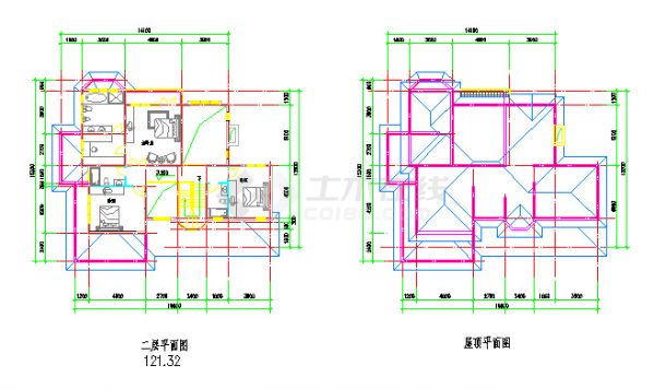 带地下层410平方米二层别墅建筑设计cad图，含别墅效果图-图二