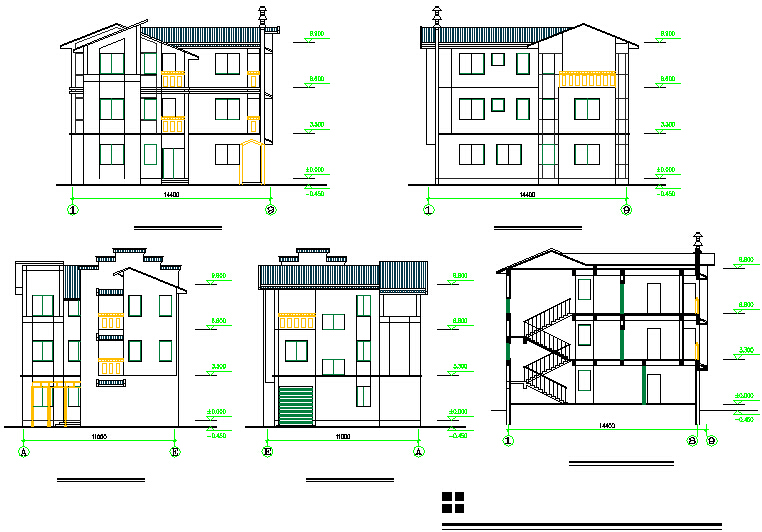 260平方米农村三层小别墅自建房建筑设计方案图（含别墅造价估算、别墅效果图）