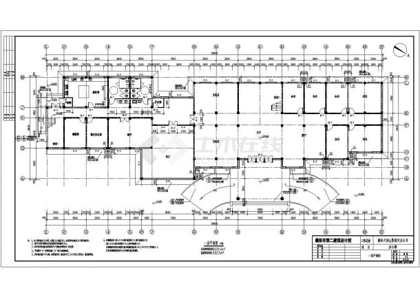 某3层办公楼建筑设计CAD图纸（含水电）-图一