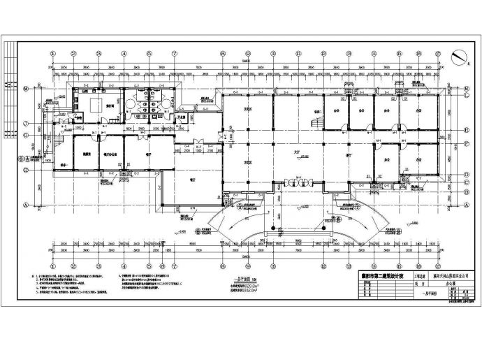 某3层办公楼建筑设计CAD图纸（含水电）_图1