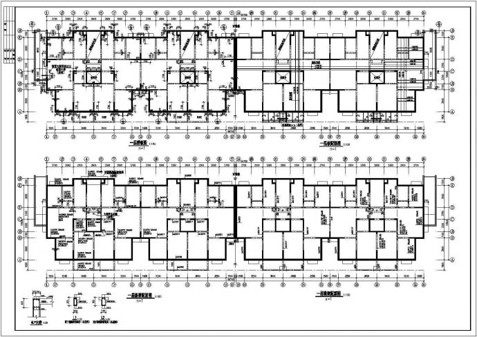 12层小高层住宅楼短肢剪力墙结构施工布置cad平面方案图纸_图1