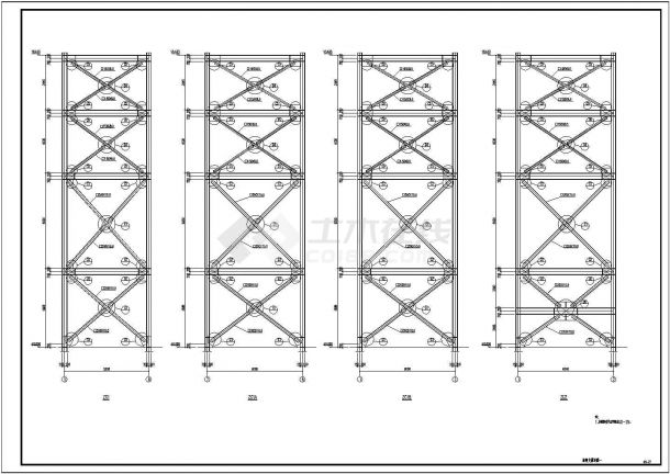 某地区一多层钢结构厂房结构设计图纸-图二