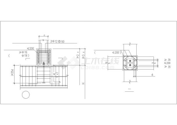 某钢结构售楼处节点CAD设计施工图纸-图一