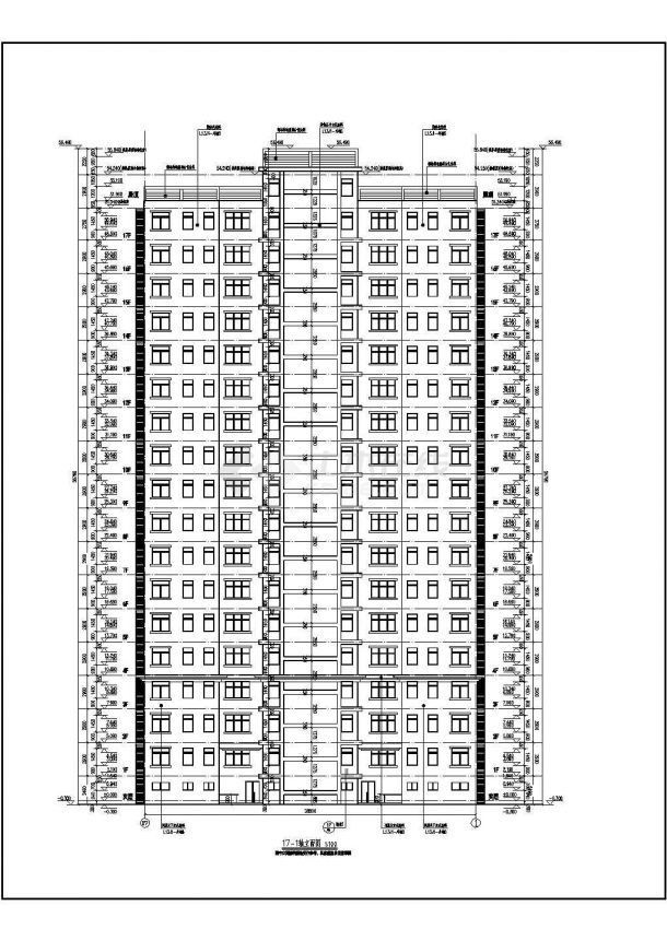 十七层装配式住宅楼建筑设计cad施工图（说明齐全）-图二