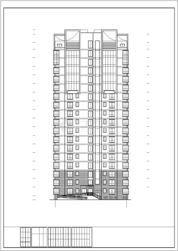 某小区十七层普通住宅楼建筑设计方案图-图二