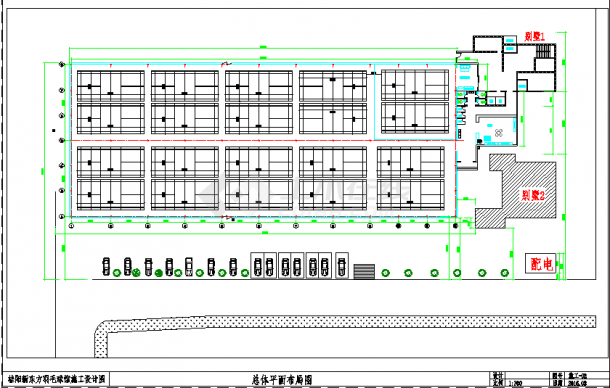 3000平方米轻钢结构羽毛球馆建筑设计施工图-图一