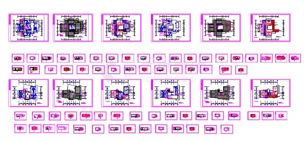 现代风格豪华别墅设计全套施工cad图（平立面齐全）-图一