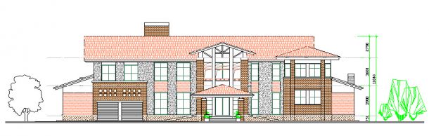 二层独立别墅建筑方案设计图，含别墅方案效果图-图二