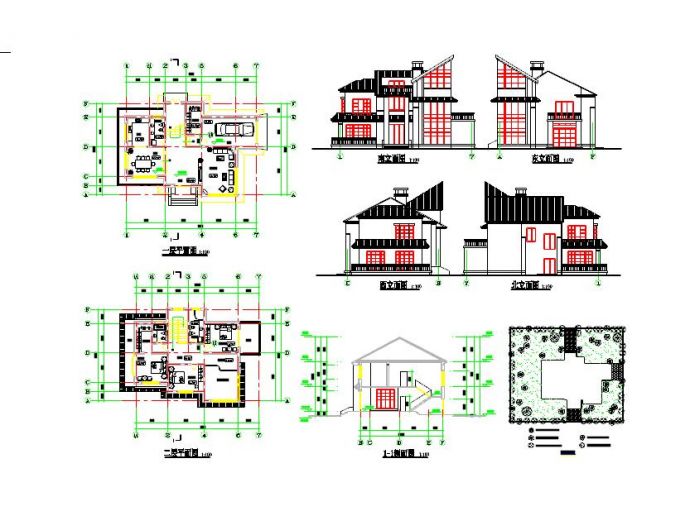 精选15套多层别墅设计cad方案图_图1