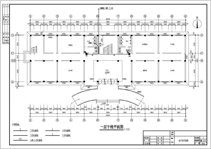 某工厂办公楼建筑强电设计平面图纸_图1