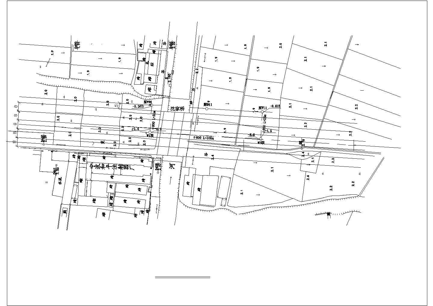 宁波城镇道路污水顶管工程结构给排水施工设计cad布置方案图纸