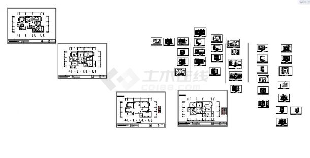 最新的现代三居住宅装修CAD施工图纸（共37张、标注详细）-图一