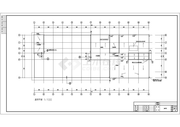 某地区办公楼建筑施工设计CAD图-图一