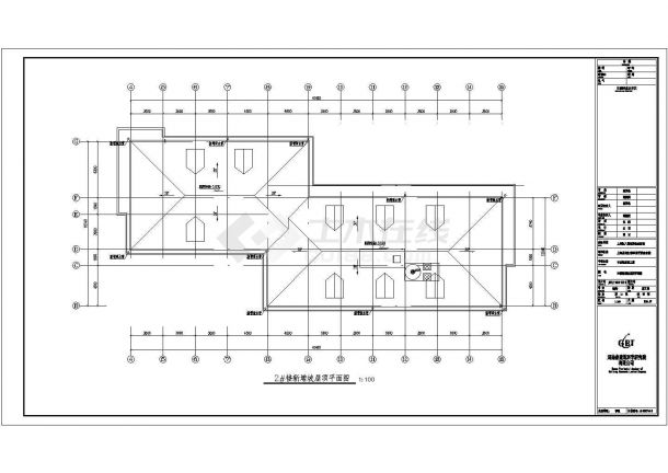 宿舍楼平改坡改造工程设计施工图（标注齐全）、含说明-图二