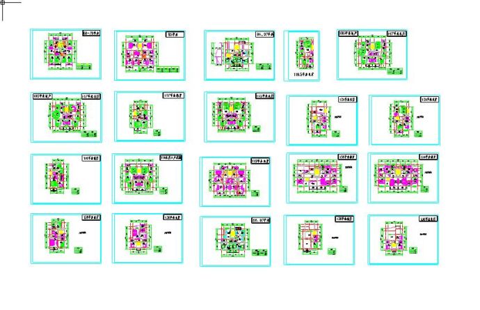多层住宅20种cad户型图CAD图纸下载（比较全面）_图1