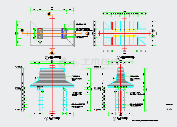 泰式休闲亭设计CAD详图（标注齐全）-图一